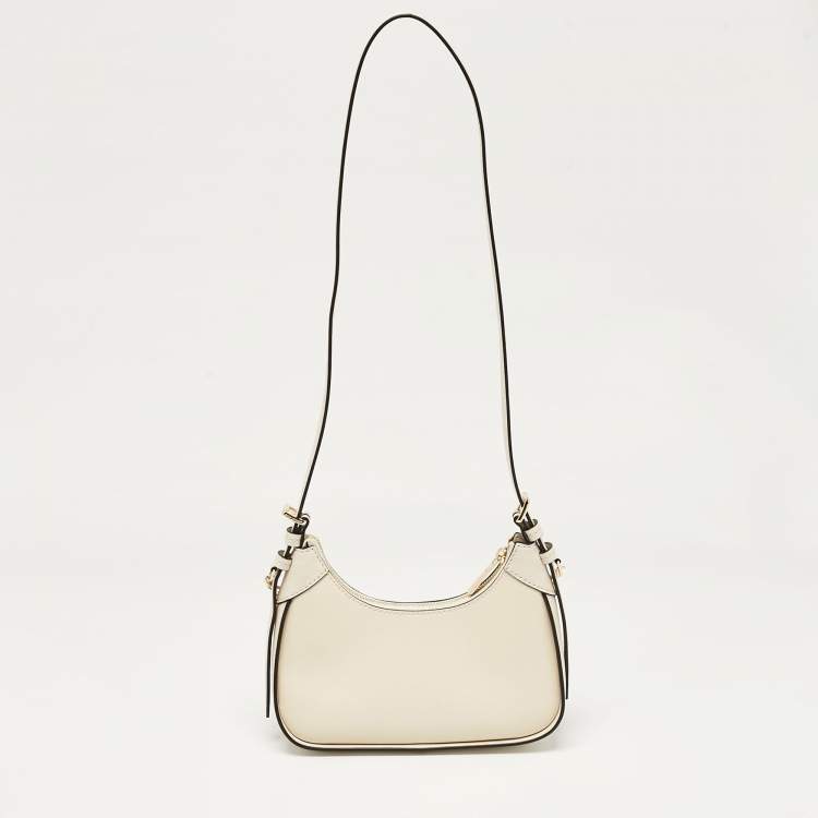 Pre Owned Michael Kors Cream Leather Small Wilma Crossbody Bag