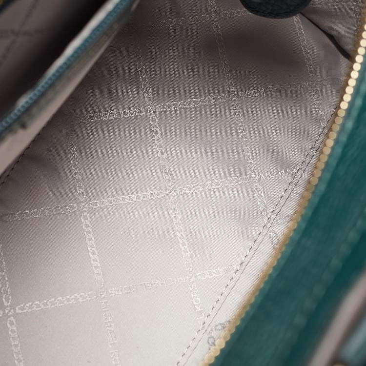 Pre Owned Michael Kors Green Leather Small Nouveau Hamilton Tote