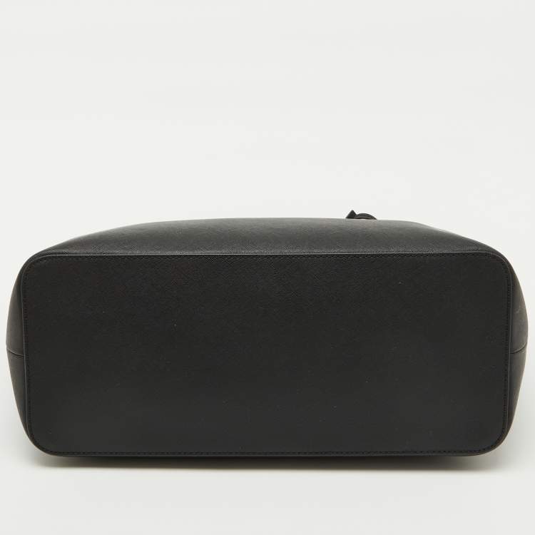 Pre Owned Michael Kors Black Leather Large Shania Chain Tote