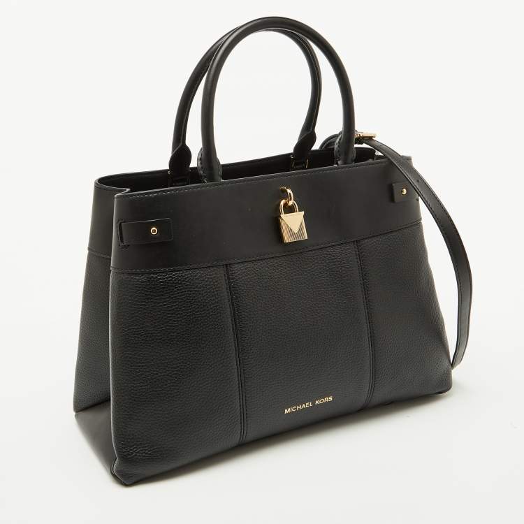 Pre Owned Michael Kors Black Leather Large Gramercy Satchel