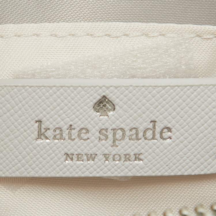 Pre Owned Kate Spade Grey Glitter and Leather Ramey Greta Court Crossbody Bag