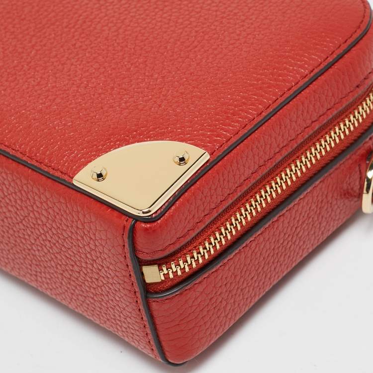 Pre Owned Michael Kors Burnt Orange Leather Small Estelle Trunk Bag