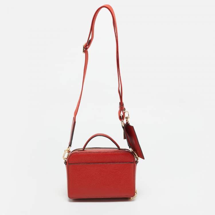 Pre Owned Michael Kors Burnt Orange Leather Small Estelle Trunk Bag