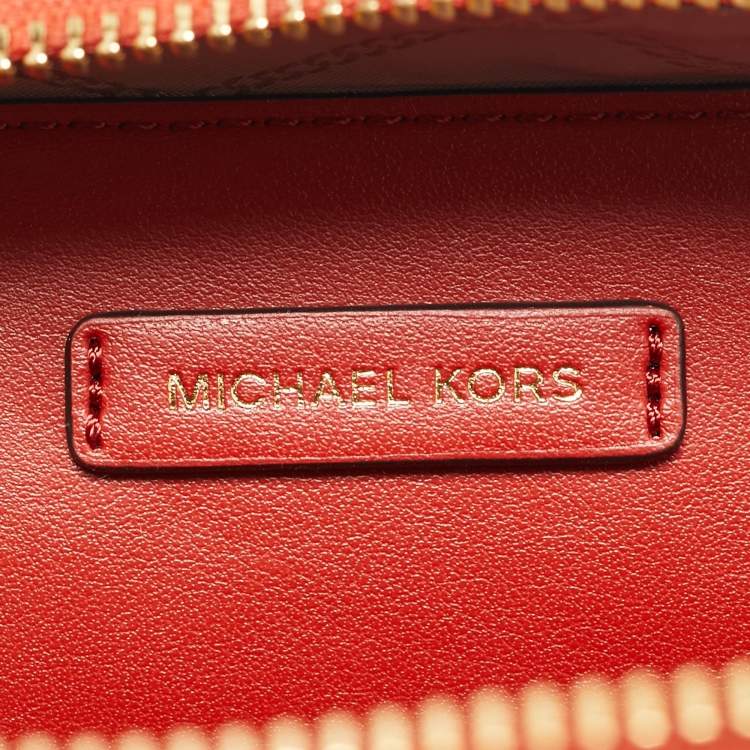 Pre Owned Michael Kors Burnt Orange Leather Small Estelle Trunk Bag
