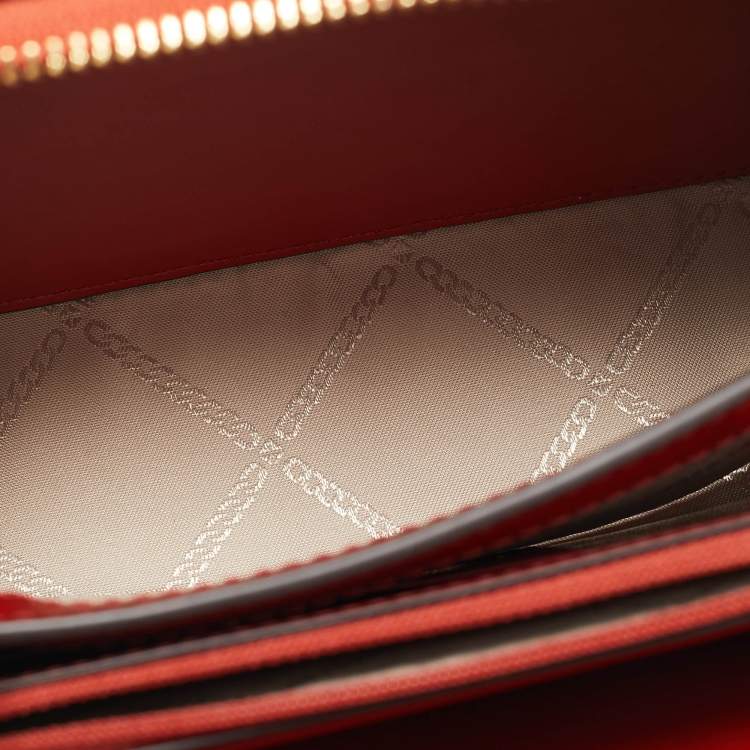 Pre Owned Michael Kors Burnt Orange Leather Small Estelle Trunk Bag