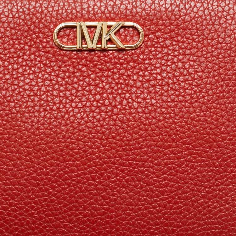 Pre Owned Michael Kors Burnt Orange Leather Small Estelle Trunk Bag