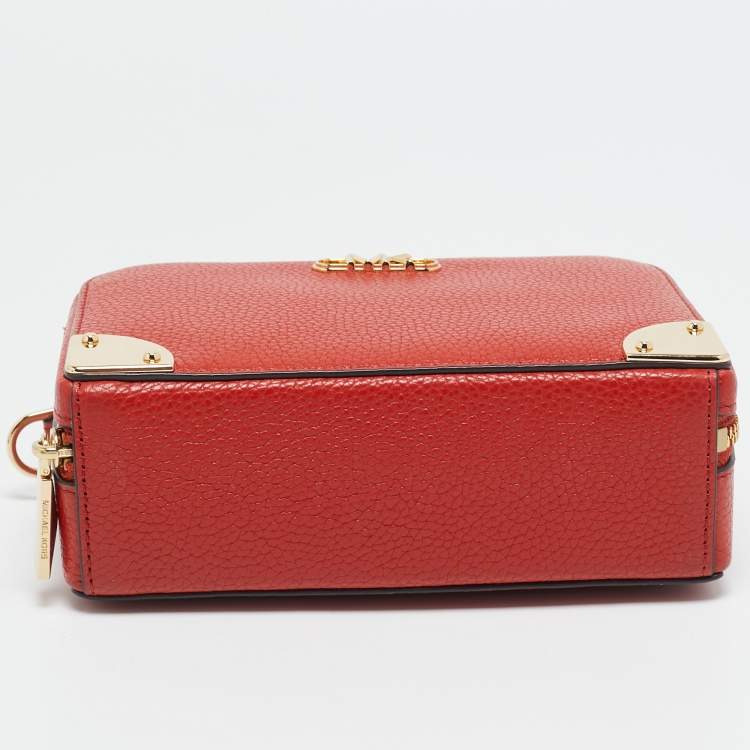 Pre Owned Michael Kors Burnt Orange Leather Small Estelle Trunk Bag