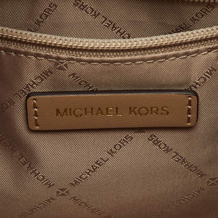 Pre Owned Michael Kors Gold Leather Large Wilma Chain Hobo