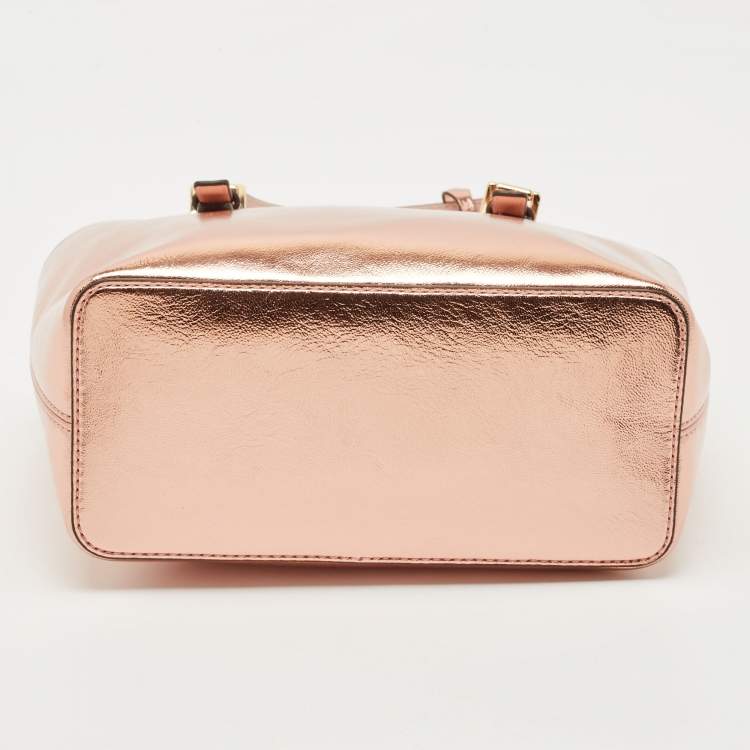 Pre Owned MICHAEL Michael Kors Metallic Leather Extra-Small Jet Set Travel Tote