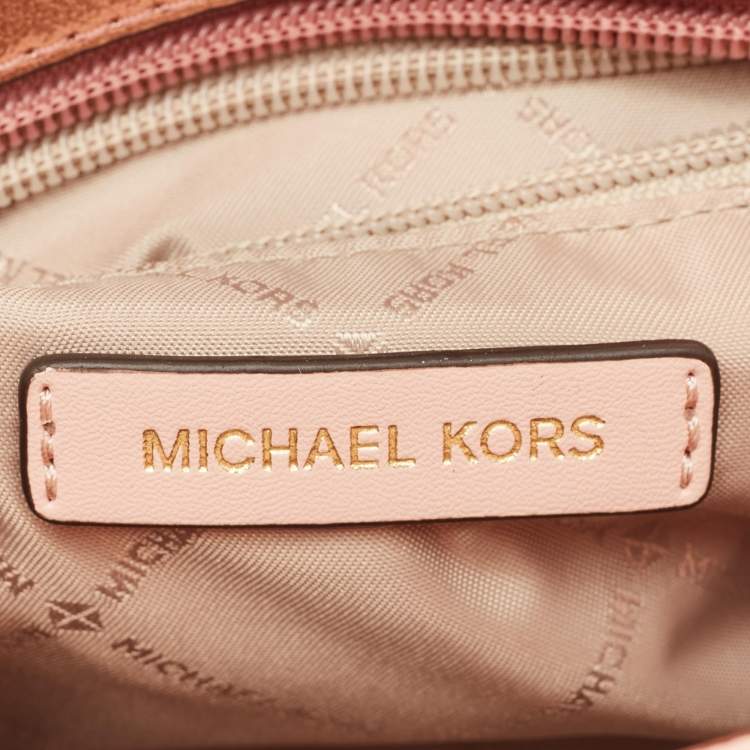 Pre Owned MICHAEL Michael Kors Metallic Leather Extra-Small Jet Set Travel Tote