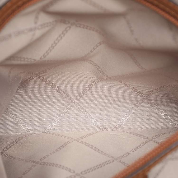 Pre Owned Michael Kors White Signature Coated Canvas Medium Marilyn Tote