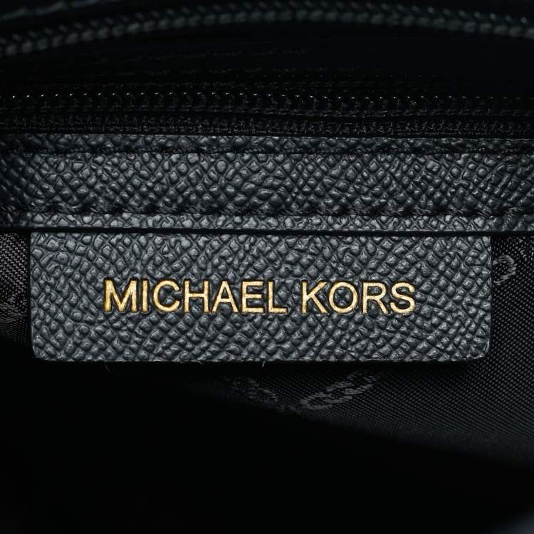 Pre Owned Michael Kors Black Leather Medium Voyager Tote