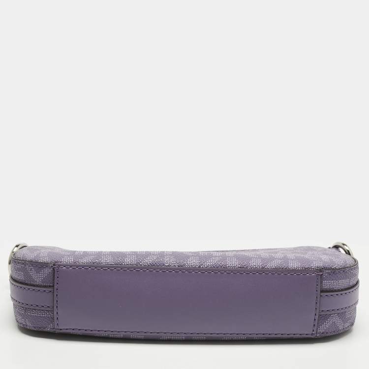 مملوكة مسبقًا Michael Kors Lilac Signature Coated Canvas and Leather Jet Set Charm Crossbody Bag