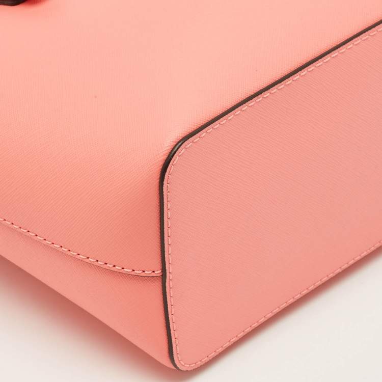 Pre Owned Michael Kors Grapefruit Leather Extra-Small Jet Set Travel Tote