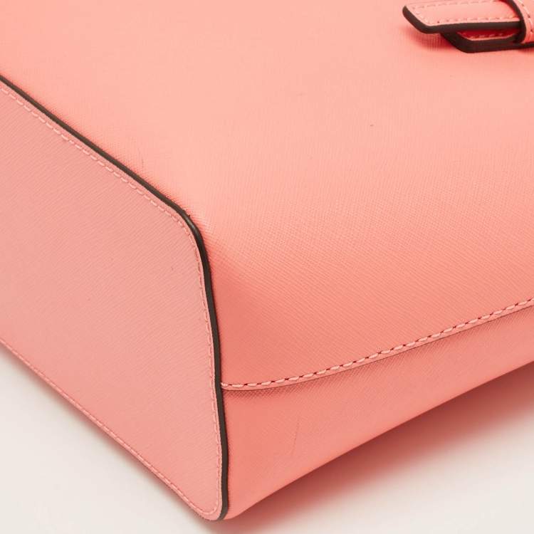 Pre Owned Michael Kors Grapefruit Leather Extra-Small Jet Set Travel Tote