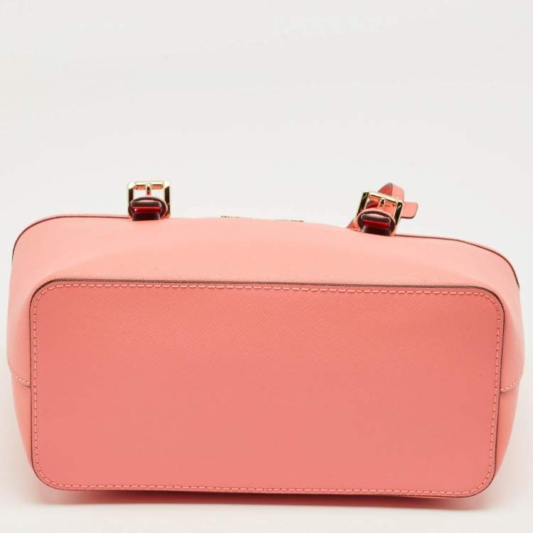 Pre Owned Michael Kors Grapefruit Leather Extra-Small Jet Set Travel Tote