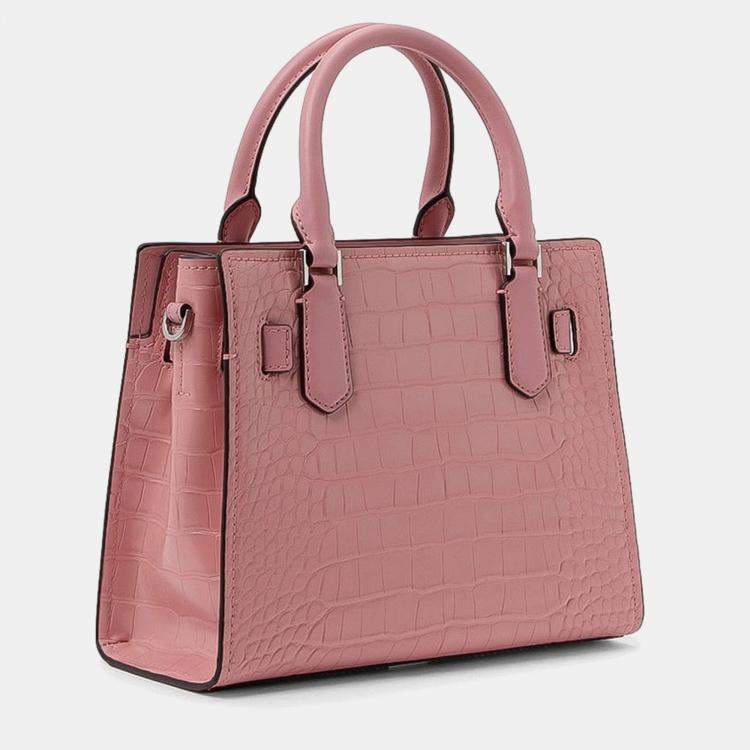 Pre Owned Michael Kors Textured Pink Leather Crossbody Bag