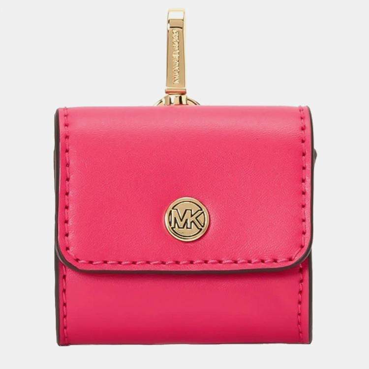 مملوكة مسبقًا Michael Kors Palm Jacquard Pink Leather Crossbody Bag