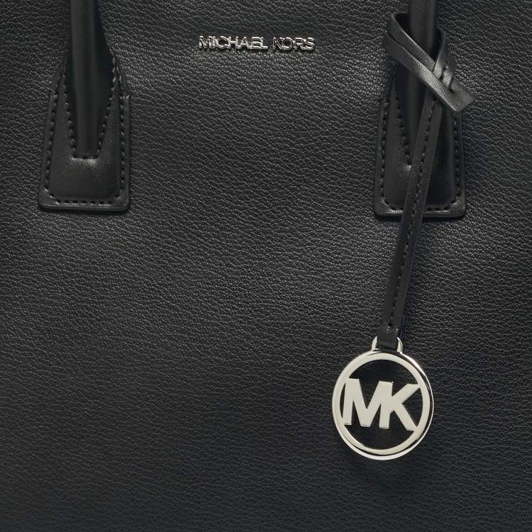 Pre Owned Michael Kors Avril Large Black Canvas and Leather Tote