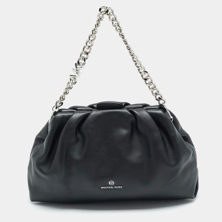 Pre Owned Michael Kors Nola Convertible Black Leather Crossbody Bag