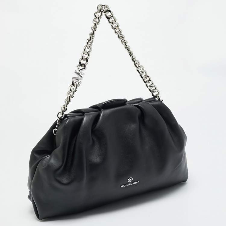 Pre Owned Michael Kors Nola Convertible Black Leather Crossbody Bag