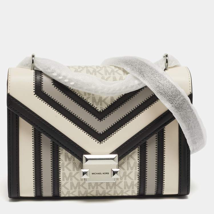 Pre Owned Michael Kors Whitney Medium Multicolor Coated Canvas and Faux Leather Shoulder Bag