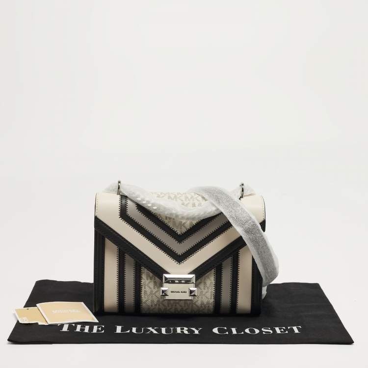 Pre Owned Michael Kors Whitney Medium Multicolor Coated Canvas and Faux Leather Shoulder Bag