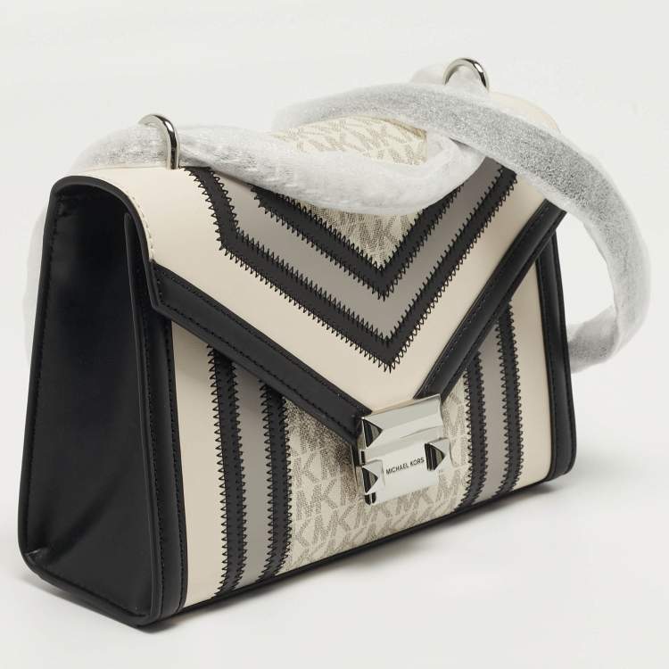 Pre Owned Michael Kors Whitney Medium Multicolor Coated Canvas and Faux Leather Shoulder Bag