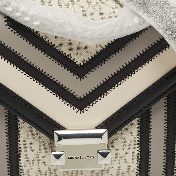 Pre Owned Michael Kors Whitney Medium Multicolor Coated Canvas and Faux Leather Shoulder Bag