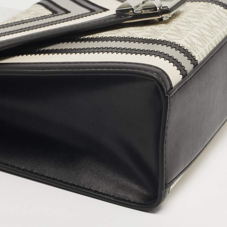 Pre Owned Michael Kors Whitney Medium Multicolor Coated Canvas and Faux Leather Shoulder Bag