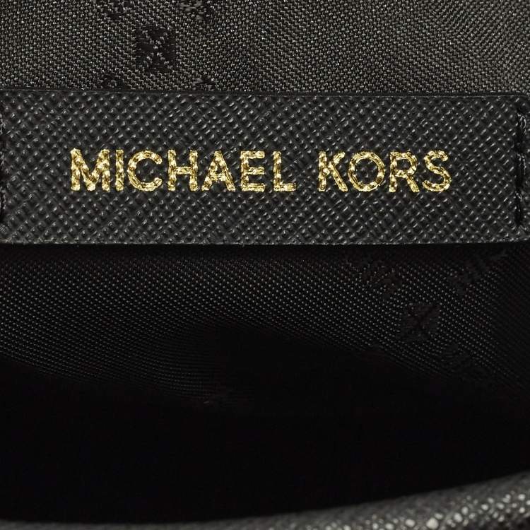 Pre Owned Michael Kors Jet Set Travel Extra Small Black Leather Tote