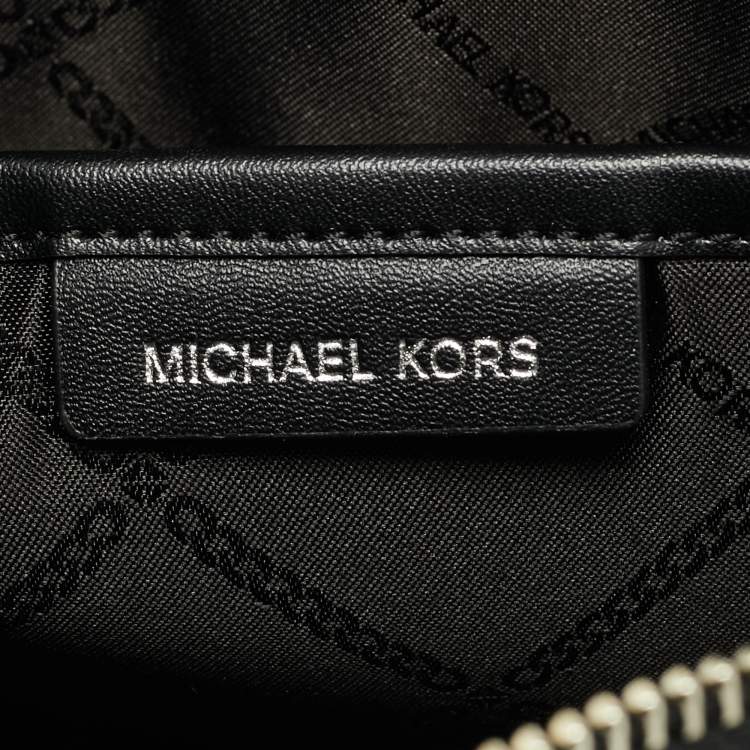 Pre Owned Michael Kors Jet Set Charm Large Tricolor Signature Coated Canvas Camera Crossbody Bag