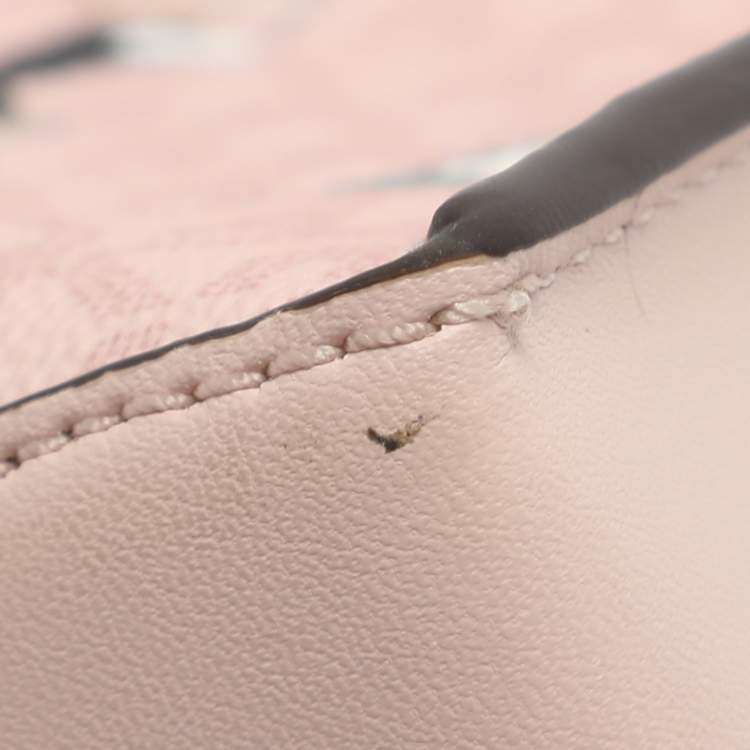 Pre Owned Michael Kors Mercer Medium Light Pink/Beige Signature Coated Canvas and Leather Tote