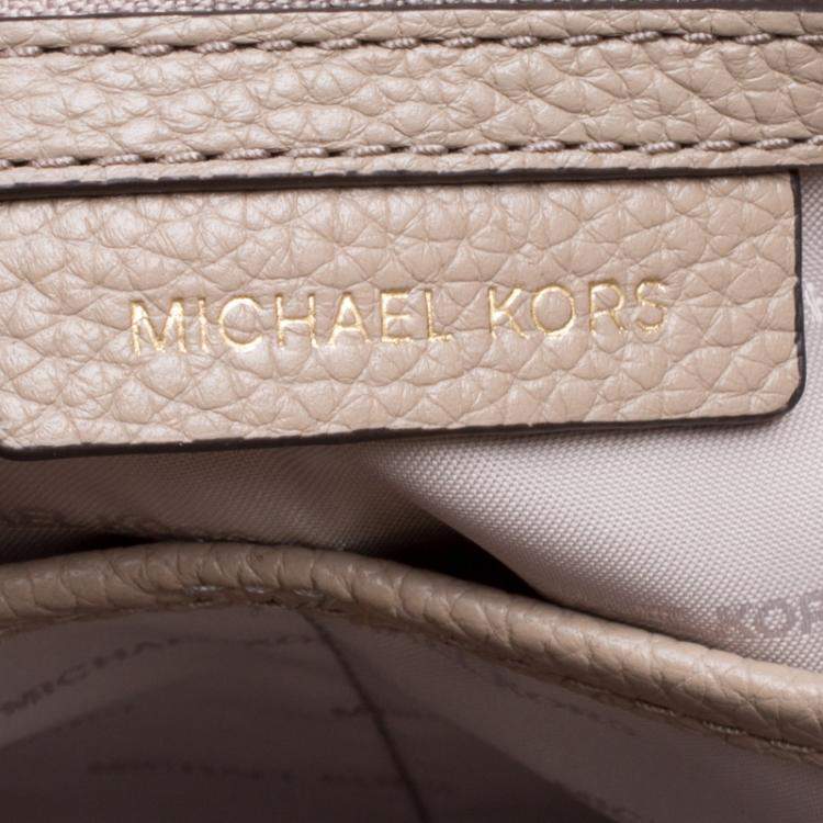 Pre Owned Michael Kors Beige Pebbled Leather Large Addison Tote