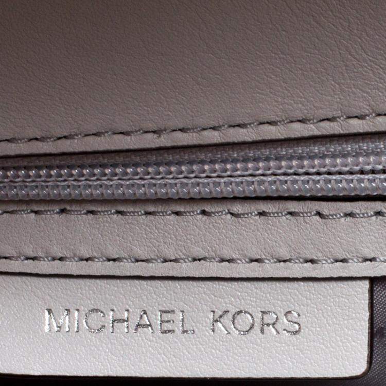 Pre Owned Michael Kors Grey Leather Large Whitney Top Handle Satchel