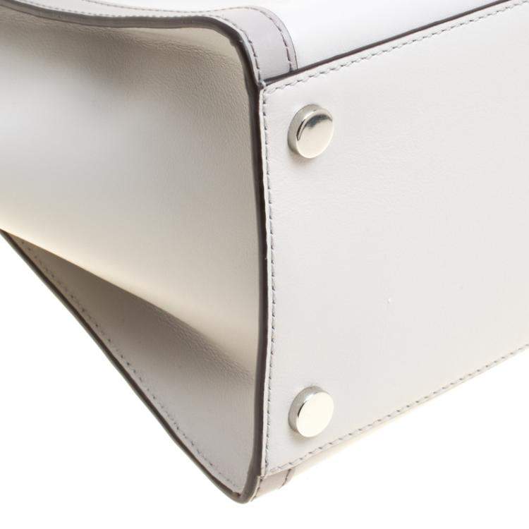 Pre Owned Michael Kors Grey Leather Large Whitney Top Handle Satchel