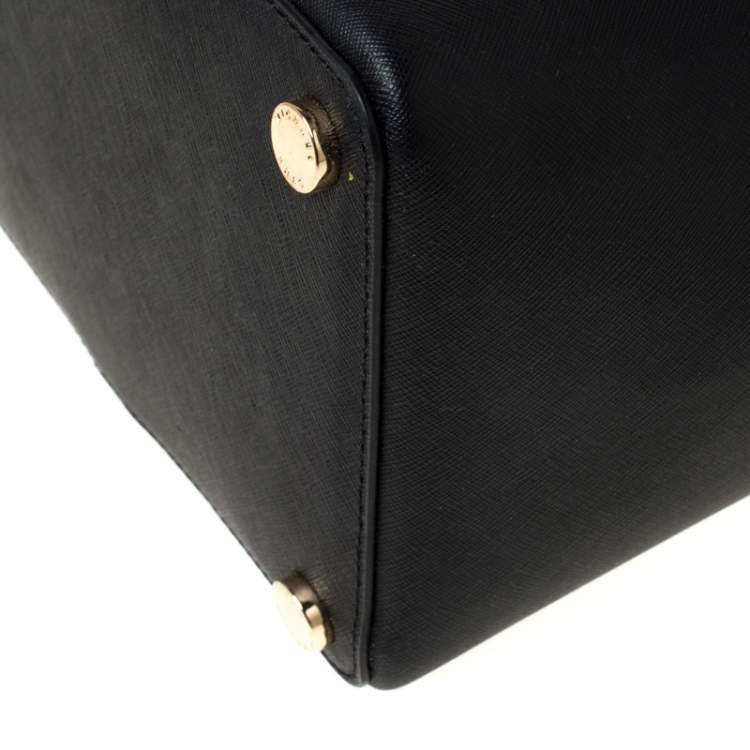 Pre Owned Michael Kors Black Leather Sady Tote 