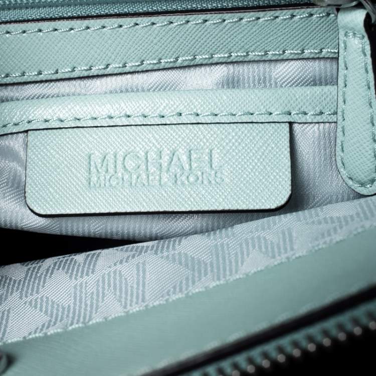 Pre Owned MICHAEL Michael Kors Lime Green Leather Savannah Celadon Tote