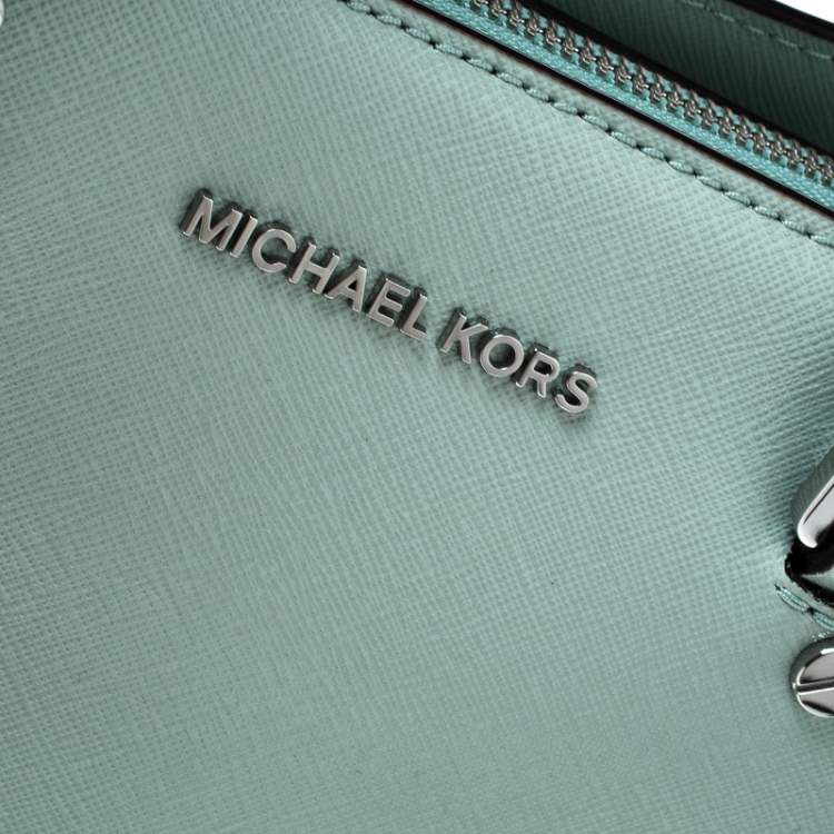 Pre Owned MICHAEL Michael Kors Lime Green Leather Savannah Celadon Tote