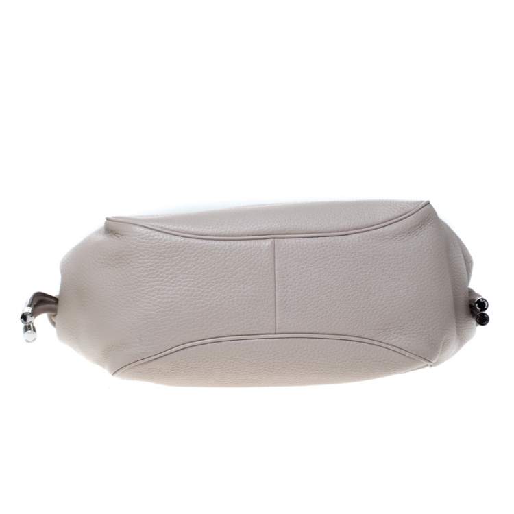 Pre Owned  MICHAEL Michael Kors Light Beige Leather Drawstring Hobo