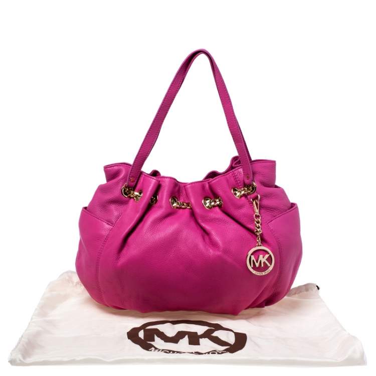Pre Owned MICHAEL Michael Kors Pink Leather Chain Excess Shoulder Bag 