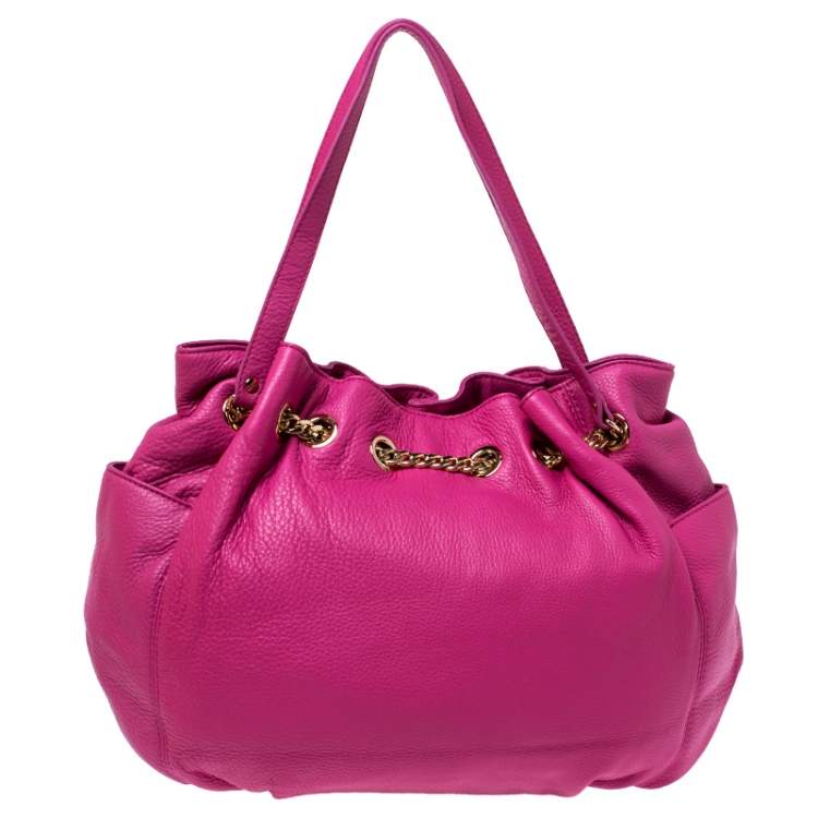 Pre Owned MICHAEL Michael Kors Pink Leather Chain Excess Shoulder Bag 