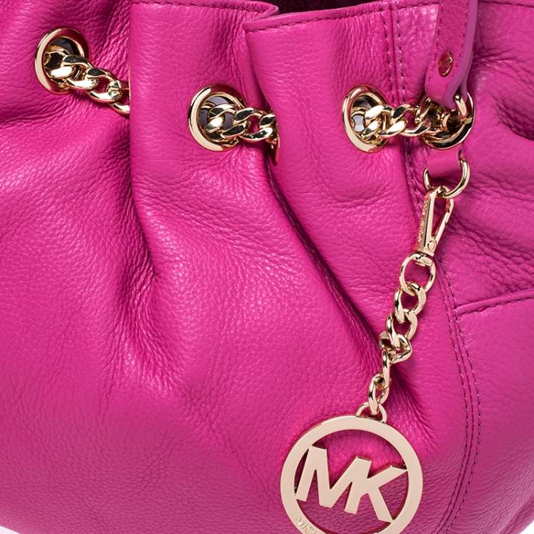 Pre Owned MICHAEL Michael Kors Pink Leather Chain Excess Shoulder Bag 