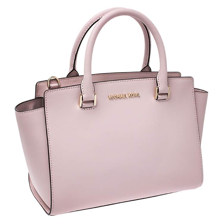 Pre Owned Michael Kors Blush Pink Leather Selma Satchel