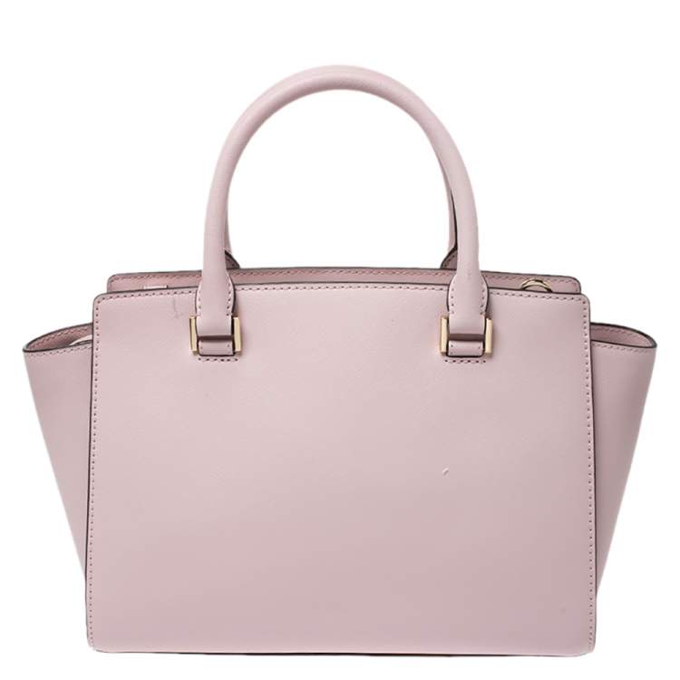 Pre Owned Michael Kors Blush Pink Leather Selma Satchel