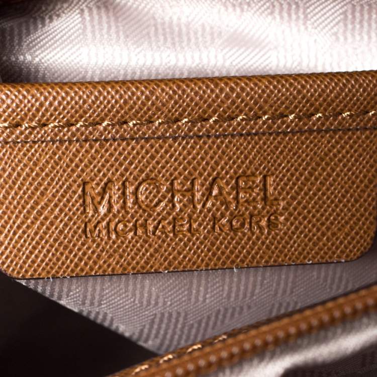 Pre Owned MICHAEL Michael Kors Tan Leather Large Jet Set Travel Tote