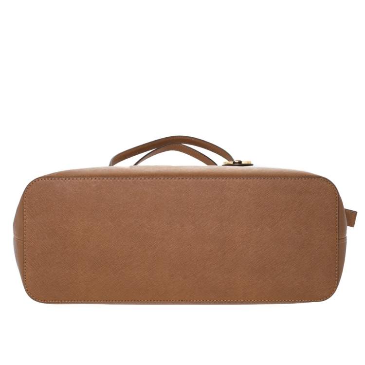 Pre Owned MICHAEL Michael Kors Tan Leather Large Jet Set Travel Tote