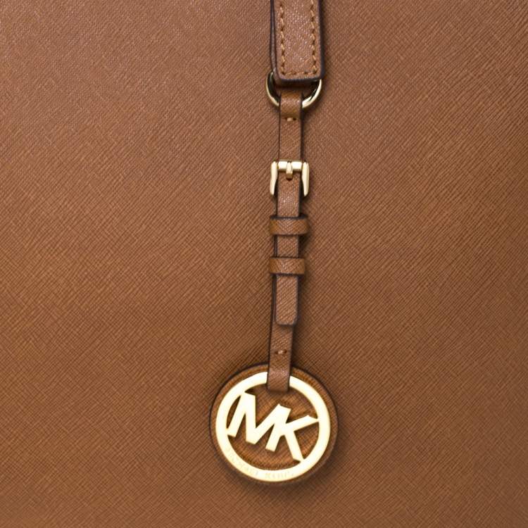 Pre Owned MICHAEL Michael Kors Tan Leather Large Jet Set Travel Tote