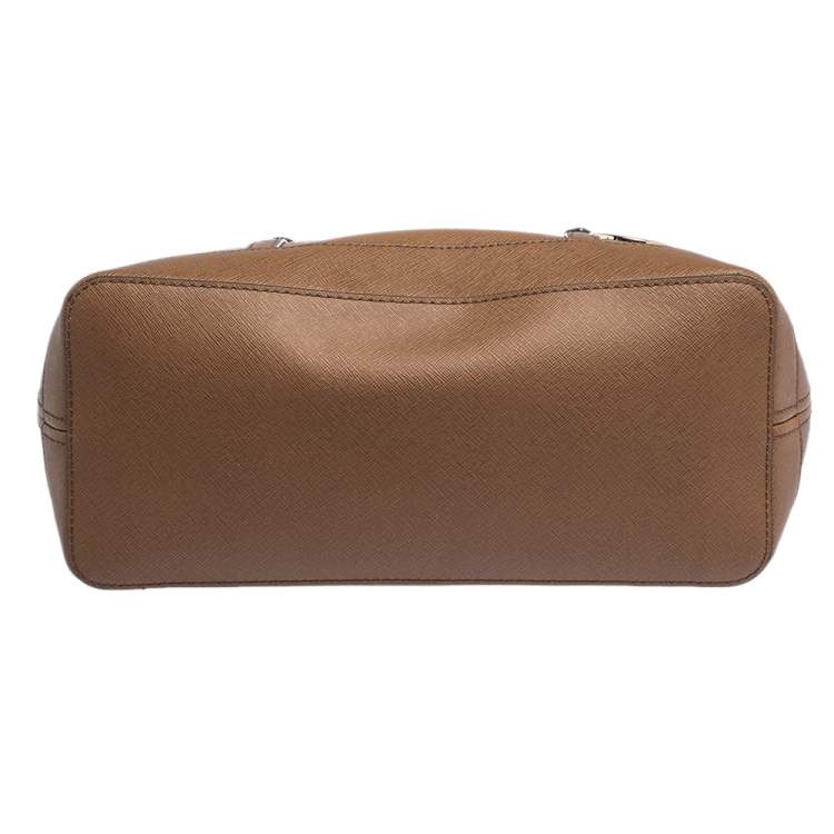 Pre Owned Michael Kors Tan Leather Small Jet Set Travel Tote