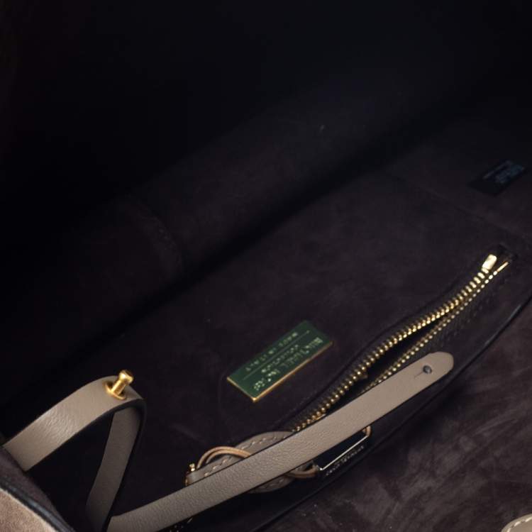 Pre Owned Michael Kors Taupe Leather and Nubuck Josie Hobo